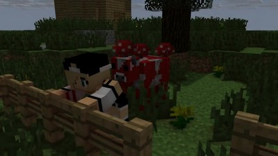 В Майнкрафте девушку атаковал монстр.